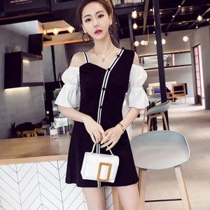 Strapless single-breasted dress summer sexy dress